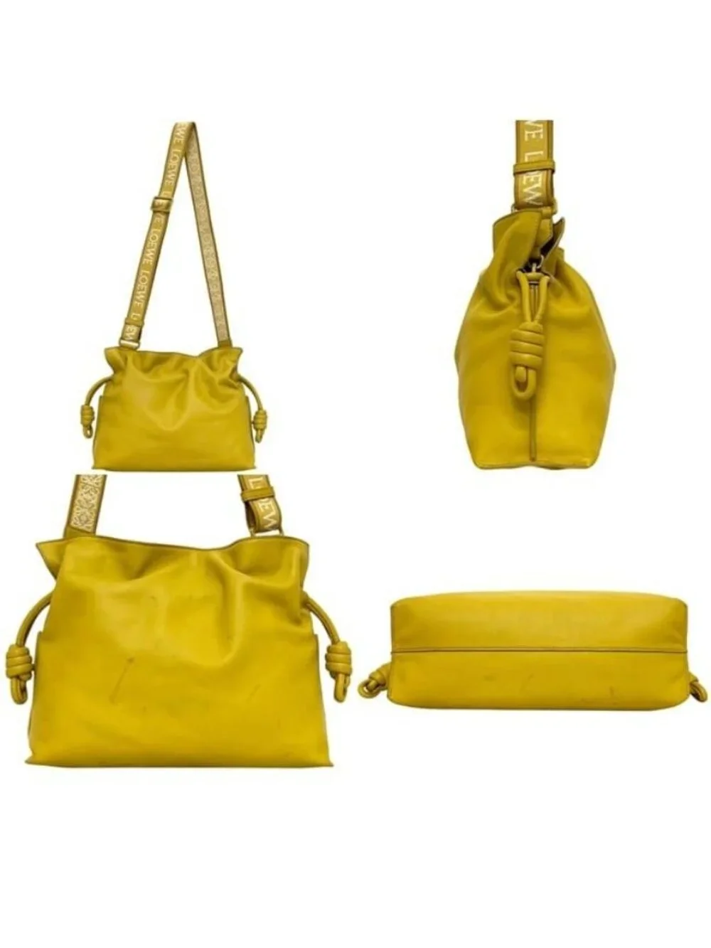 Loewe Shoulder Bag Flamenco Clutch Medium Leather Napa Calfskin Yellow